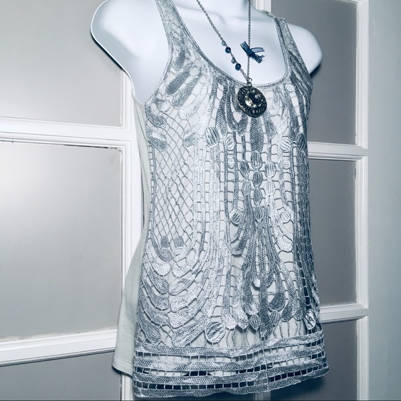 EXPRESS METALLIC CROCHET TOP - Picture 4 of 8